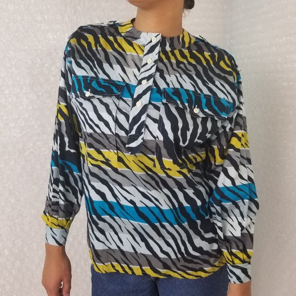 1990s Escada Cotton Zebra Top - Picture 12 of 12